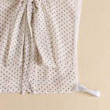 Maxbell Women Detachable Shirt Collar Bowknot Polka Dot Faux Collar Chiffon White
