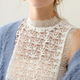 Maxbell Maxbell Camisole Shirt Tank Top Sexy Women Lady Lace Halter Chiffon Collar Crochet