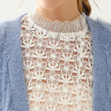 Maxbell Maxbell Camisole Shirt Tank Top Sexy Women Lady Lace Halter Chiffon Collar Crochet