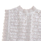 Maxbell Maxbell Camisole Shirt Tank Top Sexy Women Lady Lace Halter Chiffon Collar Crochet