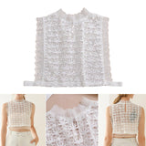 Maxbell Maxbell Camisole Shirt Tank Top Sexy Women Lady Lace Halter Chiffon Collar Crochet