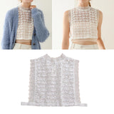 Maxbell Maxbell Camisole Shirt Tank Top Sexy Women Lady Lace Halter Chiffon Collar Crochet