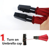 Maxbell Automatic Open Umbrella Anti-UV Rain Windproof Couple's Umbrella Large Red