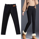 Women's Casual Fleece Lined Warm Leggings Thicken Pants Winter Warm XXXL