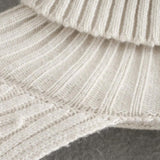 Maxbell Maxbell Turtleneck Sexy Short Sweater Long Sleeve Knitwear Pullover Halter Top White