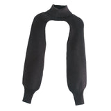 Maxbell Maxbell Turtleneck Sexy Short Sweater Long Sleeve Knitwear Pullover Halter Top Black