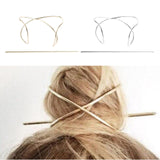 Women Boho Hairpin Stick Pin Hair Slide Clip Bun Holder Hair Accessories Gold