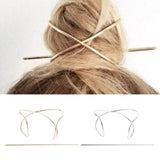 Women Boho Hairpin Stick Pin Hair Slide Clip Bun Holder Hair Accessories Gold