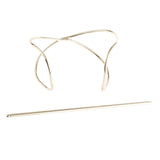 Women Boho Hairpin Stick Pin Hair Slide Clip Bun Holder Hair Accessories Gold