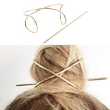 Women Boho Hairpin Stick Pin Hair Slide Clip Bun Holder Hair Accessories Gold