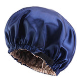Maxbell 2xSatin Silk Bonnet Night Sleeping Cap Hat For Curly Natural Hair Navy Blue