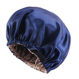 Maxbell 2xSatin Silk Bonnet Night Sleeping Cap Hat For Curly Natural Hair Navy Blue