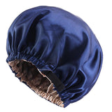Maxbell 2xSatin Silk Bonnet Night Sleeping Cap Hat For Curly Natural Hair Navy Blue