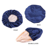 Maxbell 2xSatin Silk Bonnet Night Sleeping Cap Hat For Curly Natural Hair Navy Blue