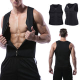 Men Zipper Sauna Sweat Trainer Vest Neoprene Yoga Thermal Body Shaper XL