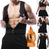 Men Zipper Sauna Sweat Trainer Vest Neoprene Yoga Thermal Body Shaper XL