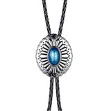 Maxbell Celtic Mens Bolo Tie Wedding Necklace PU Leather Rope Western Cowboy Blue
