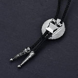 Maxbell Celtic Mens Bolo Tie Wedding Necklace PU Leather Rope Western Cowboy Blue