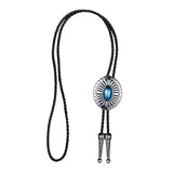 Maxbell Celtic Mens Bolo Tie Wedding Necklace PU Leather Rope Western Cowboy Blue