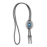 Maxbell Celtic Mens Bolo Tie Wedding Necklace PU Leather Rope Western Cowboy Blue