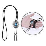 Maxbell Celtic Mens Bolo Tie Wedding Necklace PU Leather Rope Western Cowboy Blue