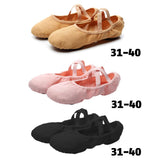 Maxbell 3xCanvas Ballet Slipper Split-Sole Shoes Fitness Gymnastics Flats Pink_34