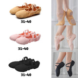 Maxbell 4xCanvas Ballet Slipper Split-Sole Shoes Fitness Gymnastics Flats Pink_34
