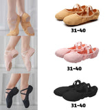 Maxbell 2xCanvas Ballet Slipper Split-Sole Shoes Fitness Gymnastics Flats Pink_34