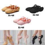 Maxbell 4xCanvas Ballet Slipper Split-Sole Shoes Fitness Gymnastics Flats Pink_34