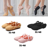Maxbell 3xCanvas Ballet Slipper Split-Sole Shoes Fitness Gymnastics Flats Pink_34