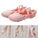 Maxbell 4xCanvas Ballet Slipper Split-Sole Shoes Fitness Gymnastics Flats Pink_37