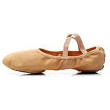 Maxbell 4xCanvas Ballet Slipper Split-Sole Shoes Fitness Gymnastics Flats Tan_39