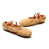 Maxbell 3xCanvas Ballet Slipper Split-Sole Shoes Fitness Gymnastics Flats Tan_39