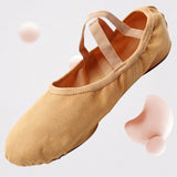 Maxbell 2xCanvas Ballet Slipper Split-Sole Shoes Fitness Gymnastics Flats Tan_39