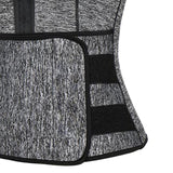 Men Sauna Vest Waist Trainer Neoprene Sweat Tank Top Zipper Tummy Gray L