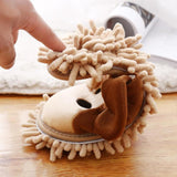 Maxbell 1Pair Mop Slippers Covers Floor Polishing Dust Cleaning Socks Shoes Khaki