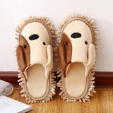 Maxbell 1Pair Mop Slippers Covers Floor Polishing Dust Cleaning Socks Shoes Khaki