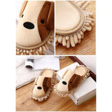 Maxbell 1Pair Mop Slippers Covers Floor Polishing Dust Cleaning Socks Shoes Khaki