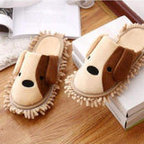 Maxbell 1Pair Mop Slippers Covers Floor Polishing Dust Cleaning Socks Shoes Khaki