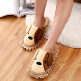 Maxbell 1Pair Mop Slippers Covers Floor Polishing Dust Cleaning Socks Shoes Khaki