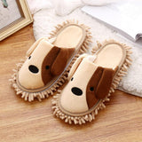 Maxbell 1Pair Mop Slippers Covers Floor Polishing Dust Cleaning Socks Shoes Khaki