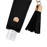 Maxbell 3x30ML Empty Bottle Refillable Hands Sanitizer Keychain Holder Pouch Black
