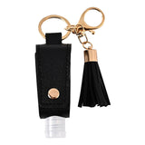 Maxbell 2x30ML Empty Bottle Refillable Hands Sanitizer Keychain Holder Pouch Black