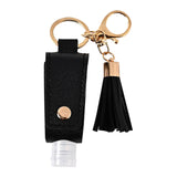 Maxbell 2x30ML Empty Bottle Refillable Hands Sanitizer Keychain Holder Pouch Black
