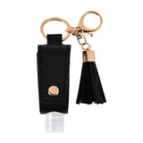 Maxbell 3x30ML Empty Bottle Refillable Hands Sanitizer Keychain Holder Pouch Black
