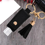 Maxbell 2x30ML Empty Bottle Refillable Hands Sanitizer Keychain Holder Pouch Black
