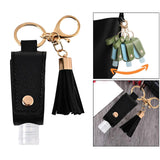 Maxbell 4x30ML Empty Bottle Refillable Hands Sanitizer Keychain Holder Pouch Black