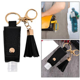 Maxbell 5x30ML Empty Bottle Refillable Hands Sanitizer Keychain Holder Pouch Black