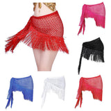 Maxbell 2xWomen Belly Dance Hip Scarf Sequins Dance Belt Tassel Skirt Belt White