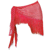 Maxbell 2xWomen Belly Dance Hip Scarf Sequins Dance Belt Tassel Skirt Belt Red